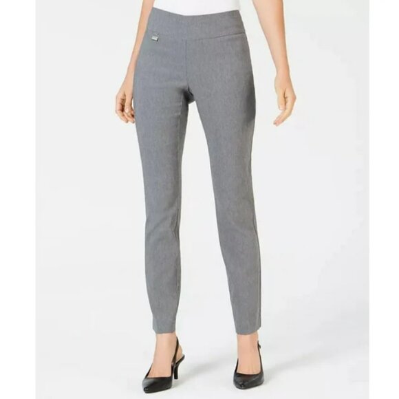 NWT Macy's Alfani LIGHT Grey Skinny Dress Pant Tummy Control Trouser, 6 - Picture 1 of 10